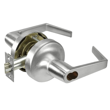 Yale Grade 2 Entry Cylindrical Lock, Augusta Lever, Medeco/Assa LFIC Less Core, Satin Chrome Finish M-AU5304LN 626